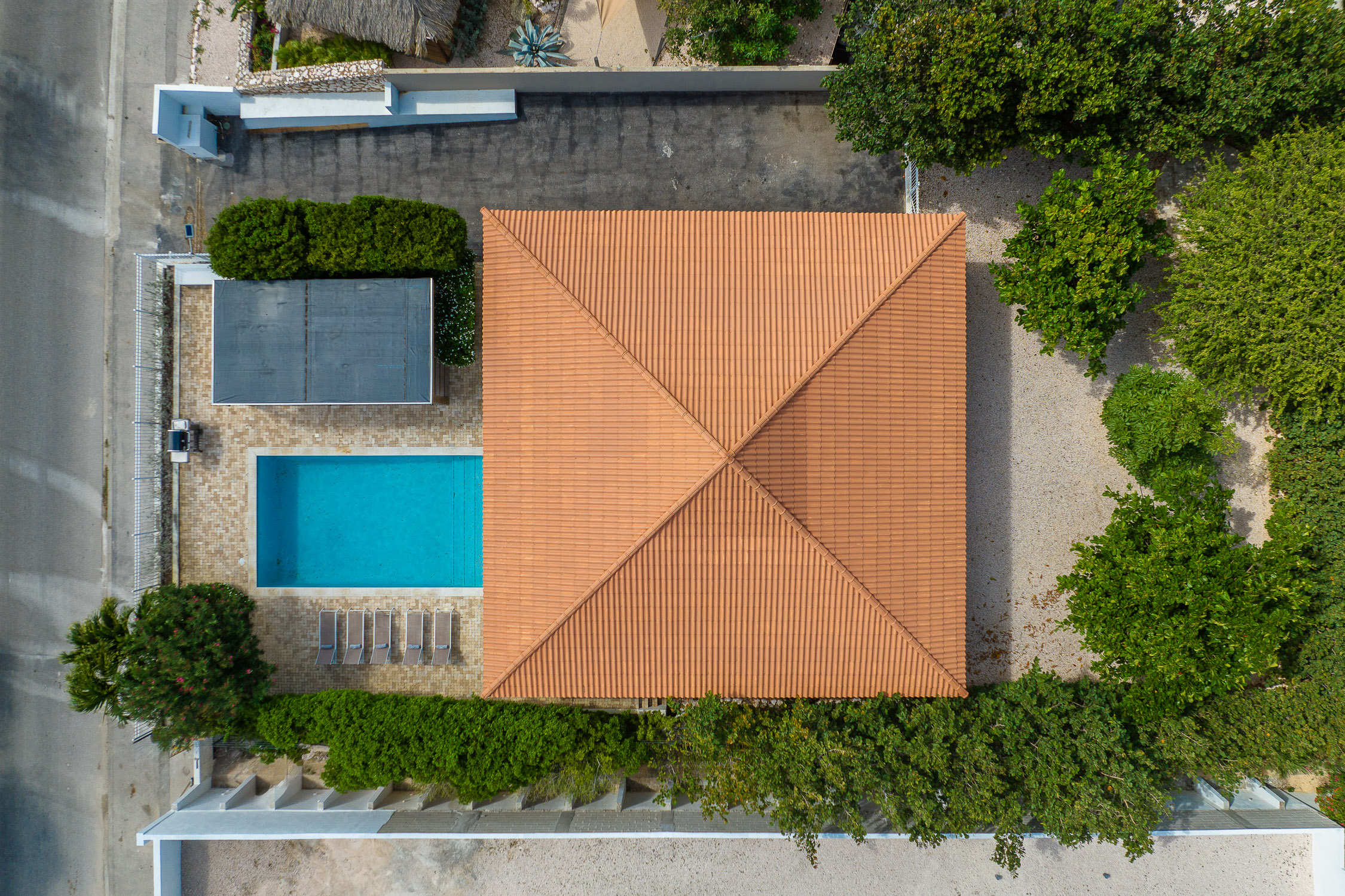 Luchtfoto Villa Bajano kavel