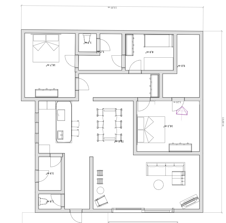 Plattegrond Villa Bajano